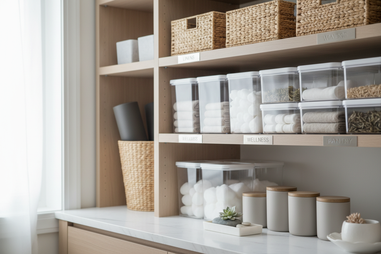 Organized storage close-up