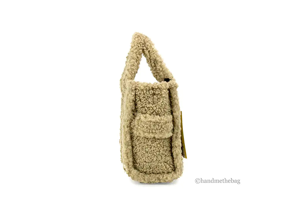 Marc Jacobs The Teddy Mini Beige Sherpa Tote Bag