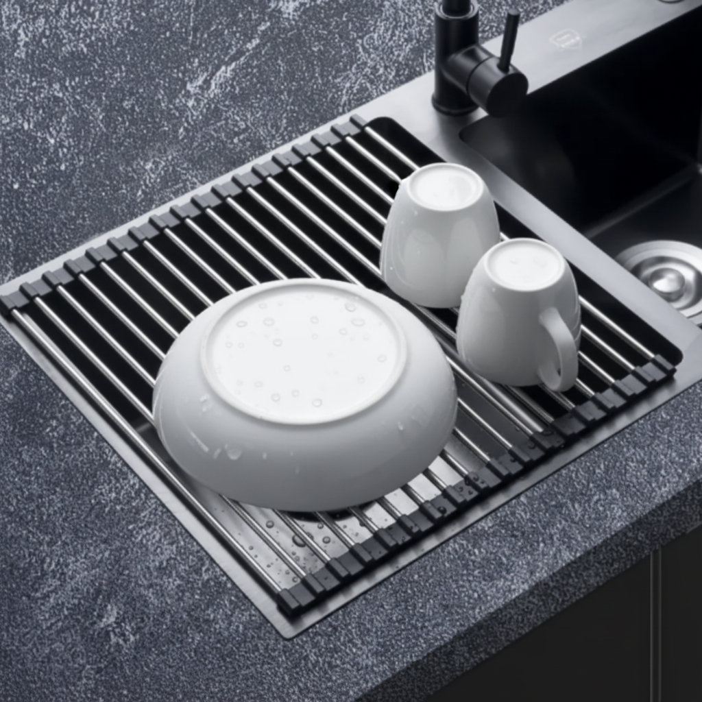 Roll-Up Dish Rack - Corrected Plate Position